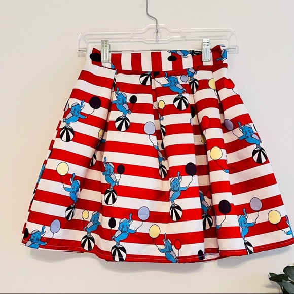 Dresses & Skirts - Cartoon Print Striped Ball Gown Skirt - Red Size S